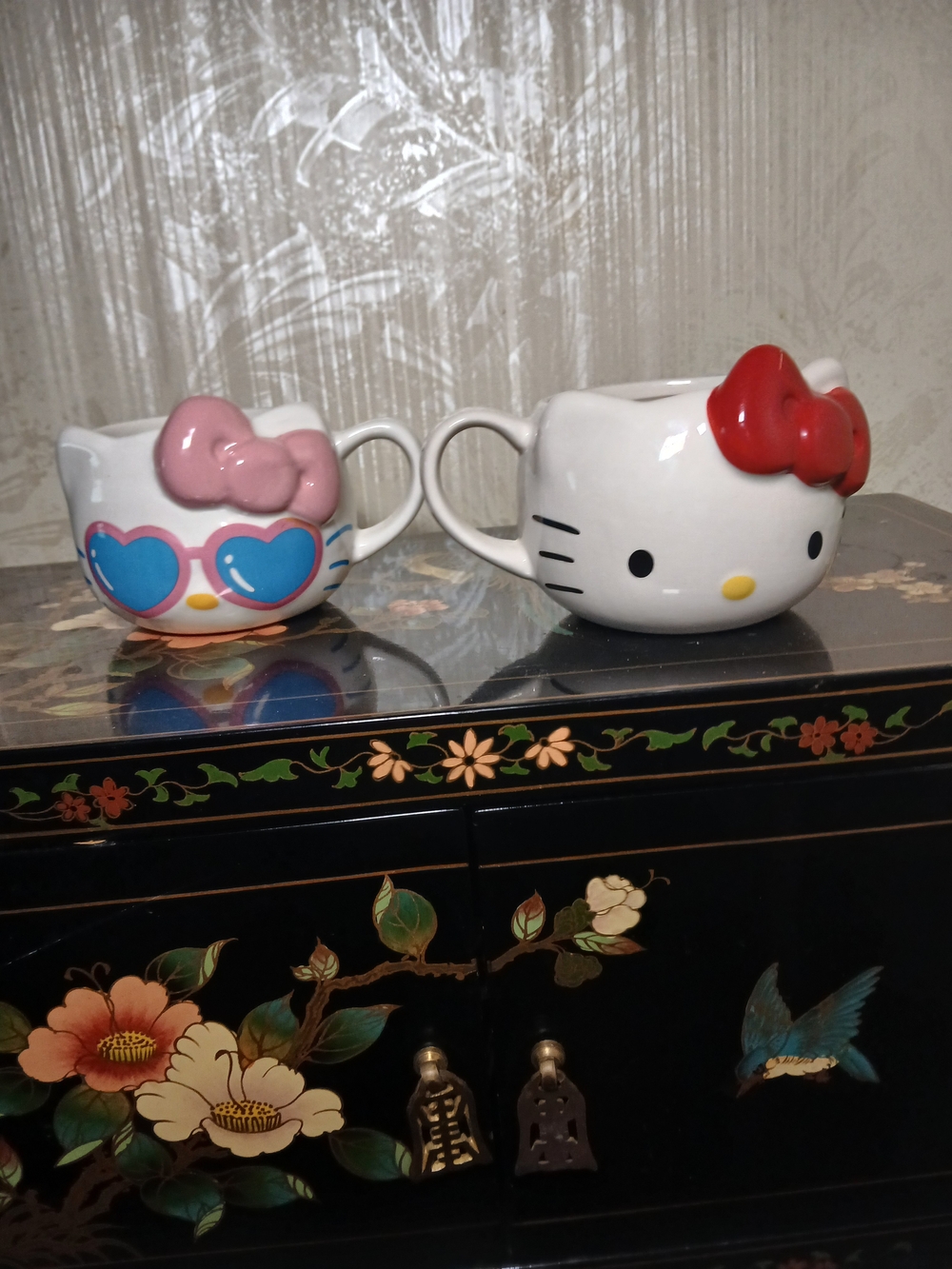 Hello Kitty Ceramic Mug Set - White with Red, Pink & Blue Accents